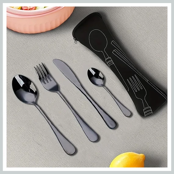 Set de tacâmuri din oțel inoxidabil – negru DA1165010-f