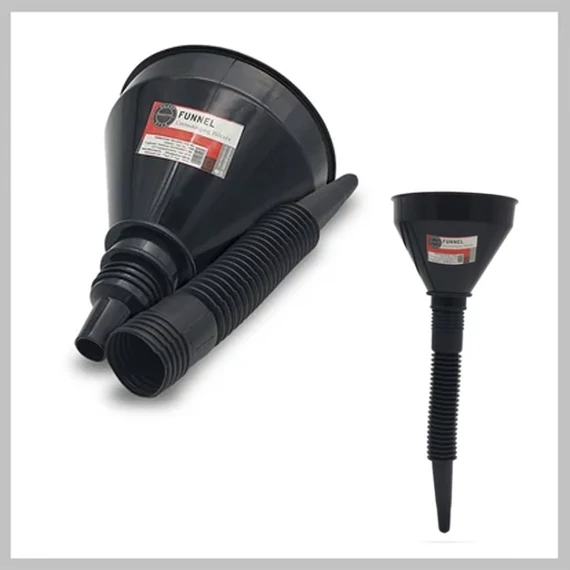 Pâlnie pentru combustibil cu filtru, din plastic, neagră F308
