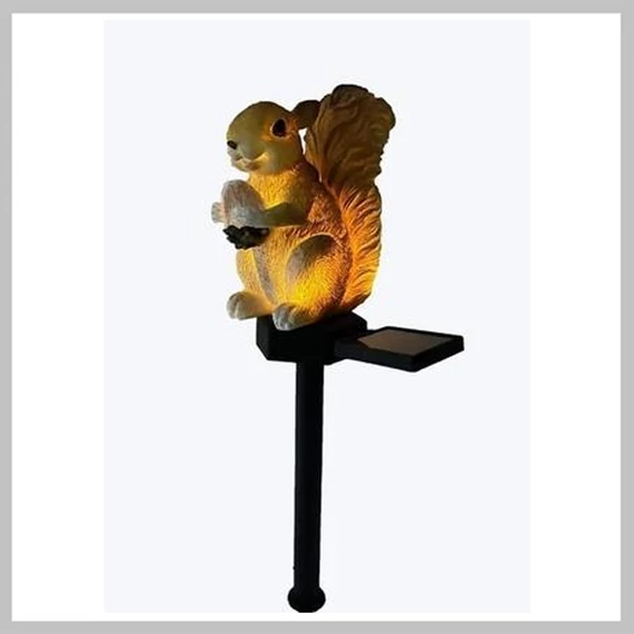Lampi solară decorativă în formă de veveriță, cu țăruș, ledmokus
