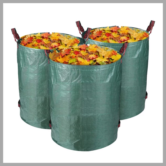 Set de 3 saci de grădină împletiți pentru frunze, 300 litri holm4041
