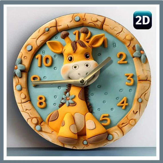 Ceas de perete silențios cu design de girafă – 20 cm PY237342
