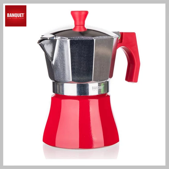 BANQUET Cafetieră CAMPI Red, 3 cești, 49025031
