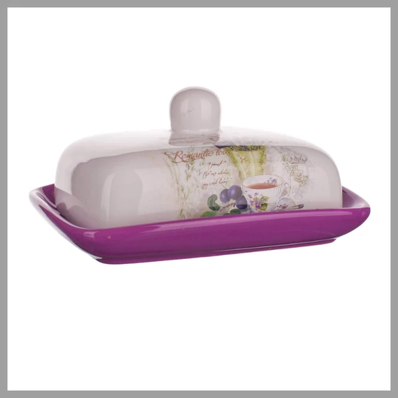 BANQUET Suport de unt din ceramică, decor LEVENDULA – 60ZF1069-A