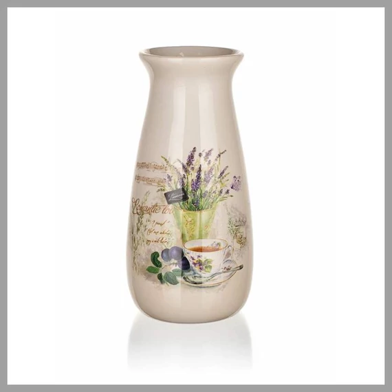 BANQUET Vază din ceramică cu model de Levănțică, 19 cm, 60ZF1291
