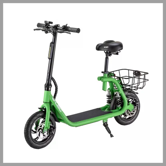 Trotinetă electrică cu șa detașabilă și coș – Verde holm5700
