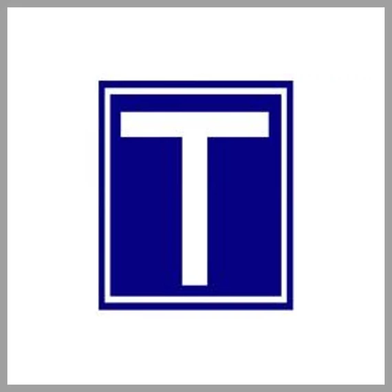 Autocolant „T” pentru șofer începător | albastru SLH4281
