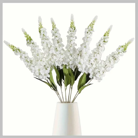 7 gerani artificiali eleganți și hiacint - alb DB1252141