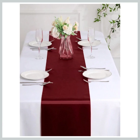Set de fețe de masă din satin - burgundy 10 bucăți 53715818p