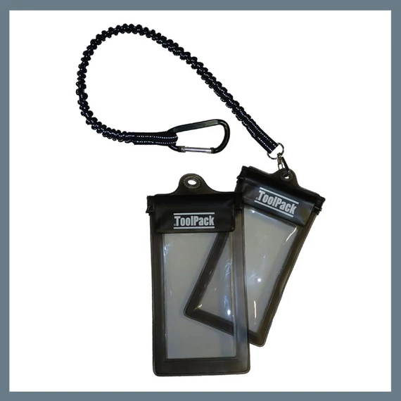 Husă de telefon impermeabilă ToolPack cu șnur și carabinieră, 2 bucăți 99128
