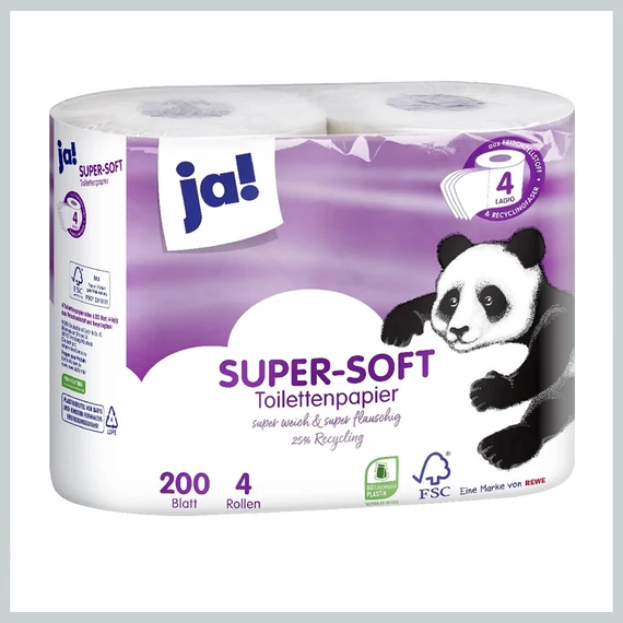 Hârtie igienică ja! SUPER-SOFT, 4 straturi, 4 role 7642004