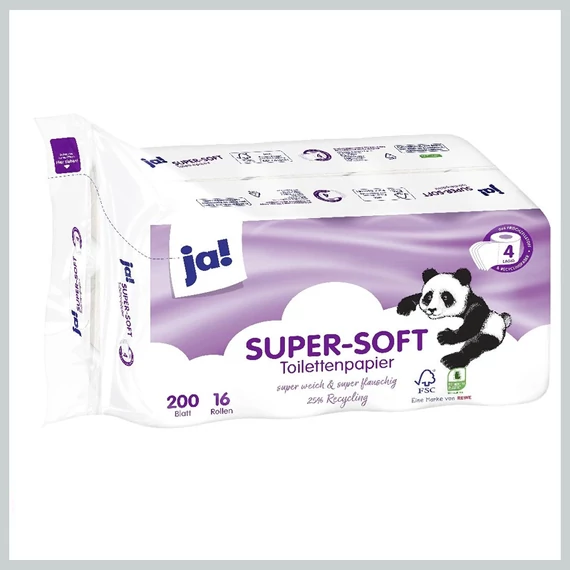 Hârtie igienică ja! SUPER-SOFT, 4 straturi, 16 role 7644482