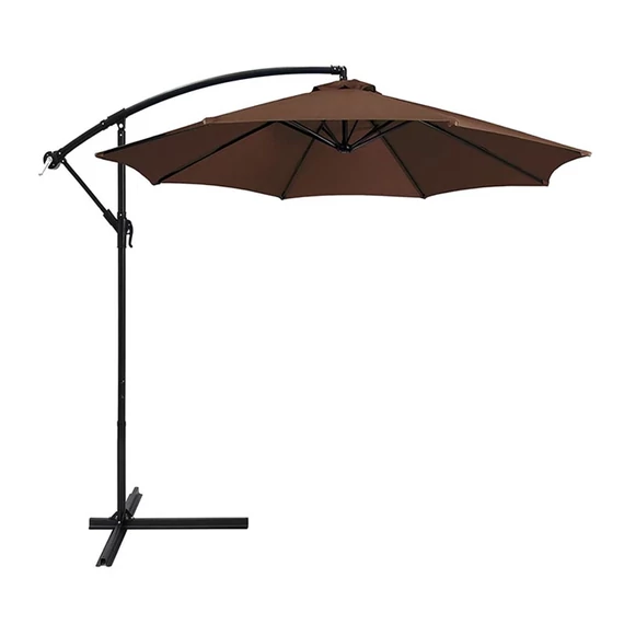 Umbrelă de grădină – diametru 300 cm, înclinabilă, cadru din oțel, impermeabilă, maro UM002B
