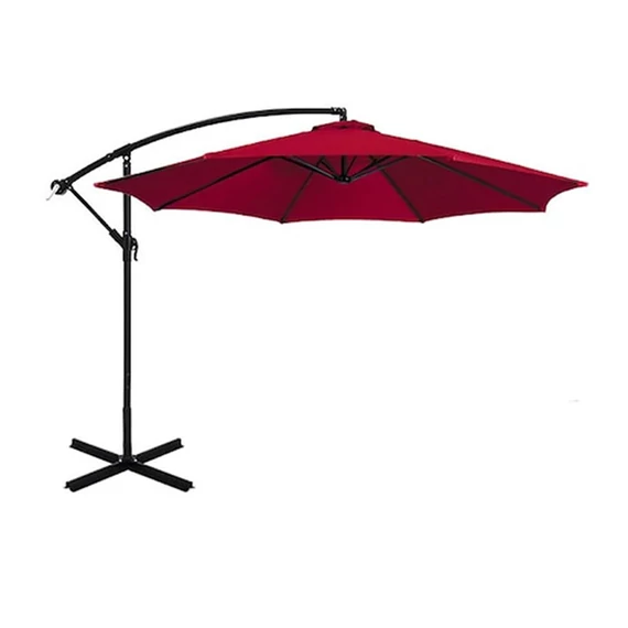 Umbrelă de grădină – diametru 300 cm, înclinabilă, cadru din oțel, impermeabilă, roșie UM002R
