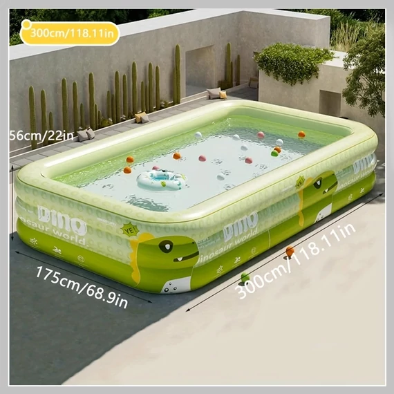 Piscină gonflabilă pentru copii cu model dinozaur 175 x 300 cm AU2094412-2