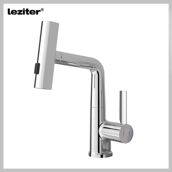 Robinet de bucătărie LEZITER Mara cu cap multifuncțional, finisaj negru ZS-7020N-CH