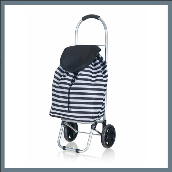 BRILANZ Geantă de cumpărături pe roți 87 x 35 x 28 cm, negru cu dungi 01800100