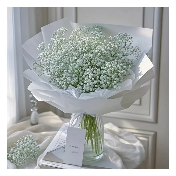 Buchet de flori artificiale stelate pentru nuntă, tijă de înaltă calitate și flori cu textură reală GE1496802