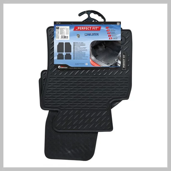 Covorașe auto din cauciuc perfect compatibile cu prindere P2, 4 buc – 04238