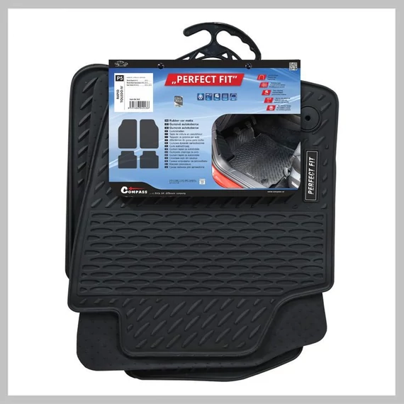 Covorașe auto din cauciuc perfect compatibile cu prindere P5, 4 buc – 04243