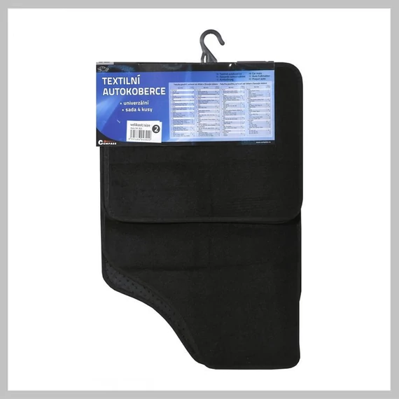 Set Covorașe Auto Textile Universale – 4 Bucăți, Negru – UNI 2 – 04302