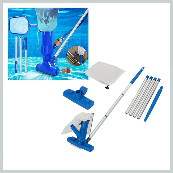 Set de curățare manuală pentru piscină – cu cap de vid și plasă + tijă telescopică – AK2400367