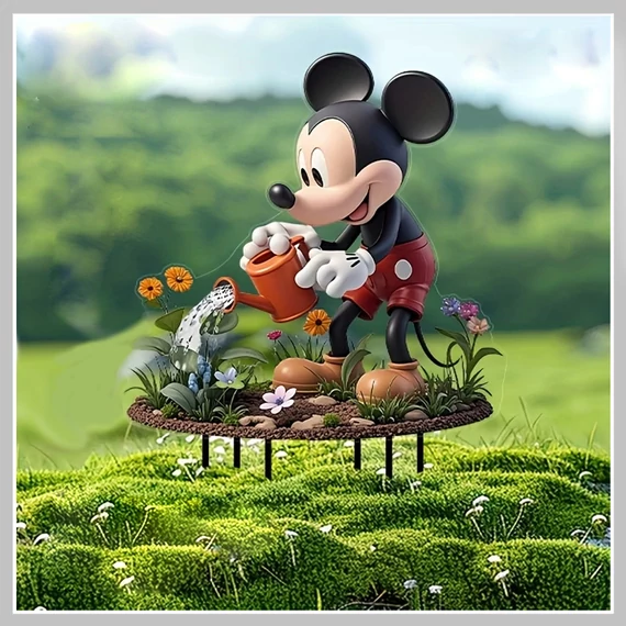 Decorațiune de grădină 2D din acril – Mickey Mouse (29 x 20 cm) FU2658833