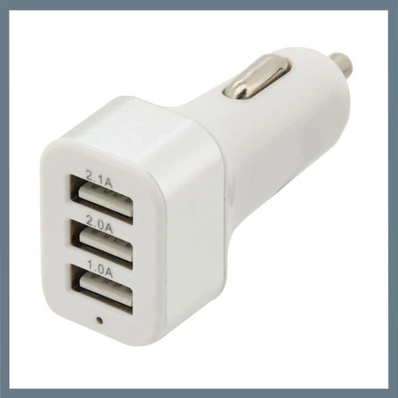 Adaptor USB Auto – 3 Porturi, pentru Priză de 12/24V, Ieșire 5V/2100mA 07407
