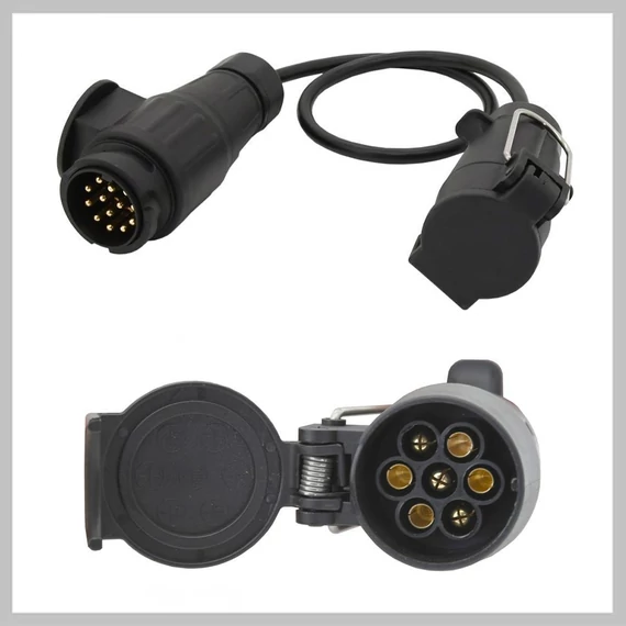 Cablu adaptor 0,6 m – mufă 13 pini / priză 7 pini – 07456