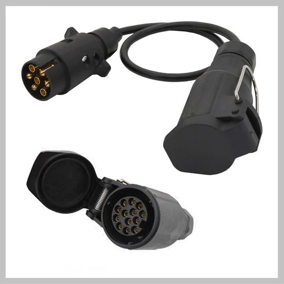 Cablu adaptor 0,6 m – mufă 7 pini / priză 13 pini – 07457