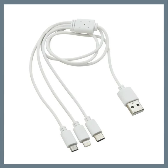 Cablu de încărcare 3 în 1 – cu conectori micro USB / USB-C / Lightning 07705