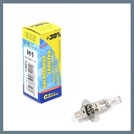 Bec auto halogen H1 +30% – 12V, 55W, P14,5s, cu filtru UV 08421