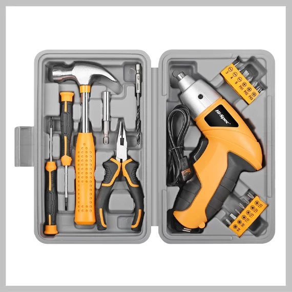 Set Compact de Scule Electrice 3.6V cu Cutie de Depozitare – Galben LR666726-S