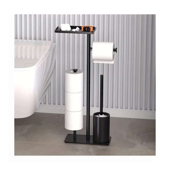 Suport de hârtie igienică pentru baie, independent, cu perie WC – YW410105-1