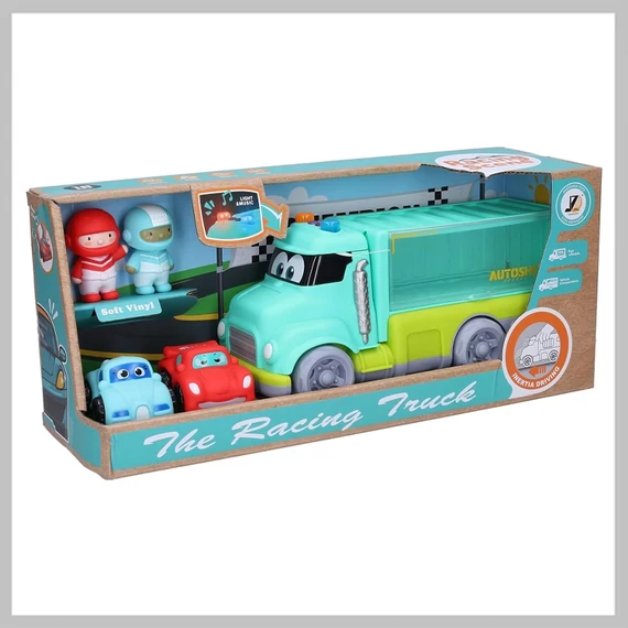 Set mașini de curse cu camion, efecte luminoase și sonore, 26 cm 037682