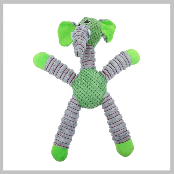 Jucărie pentru câini – Elefant de pluș cu sunet – extra rezistent – 42 cm (holm0707)