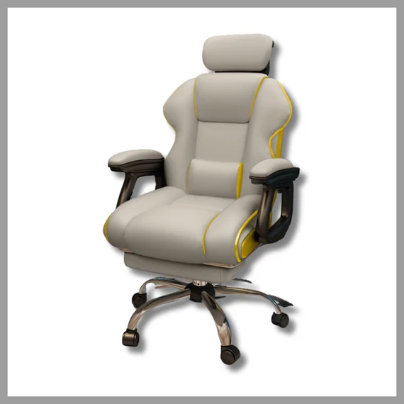 Scaun GamerElegance cu suport pentru picioare, gri, model holm8093