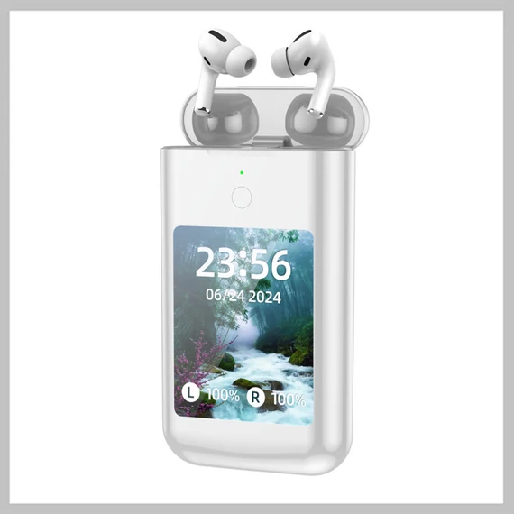 Căști wireless TF20 cu ecran tactil de 2,8", culoare albă – holm8615