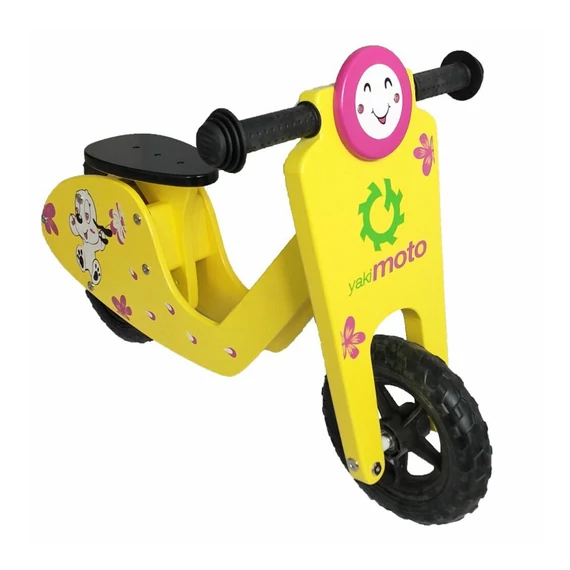 Bicicletă de echilibru Yakimoto Kid Allegro din lemn, galben 5035