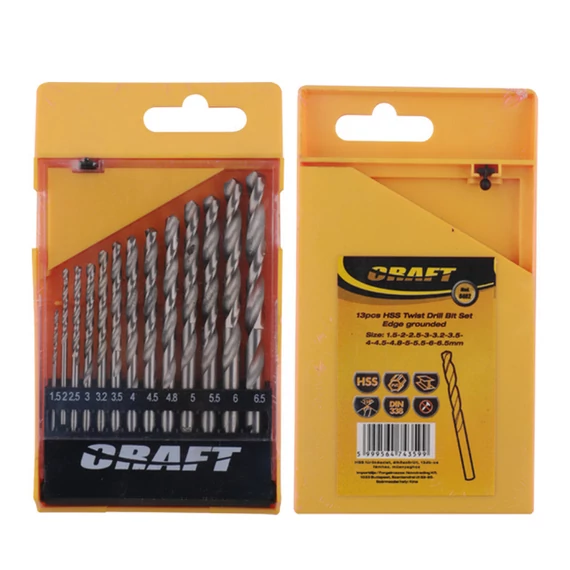 Set de burghie HSS, 13 piese, ascuțite, 6462