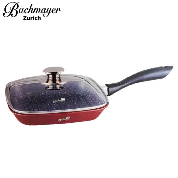 Tigaie Grill cu înveliș antiaderent din marmură, Burgundia, 28 cm - Bachmayer BM-7852-28