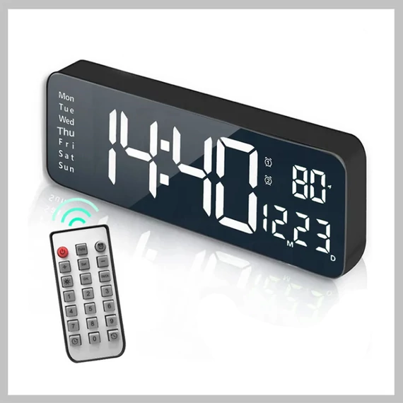 Ceas digital multifuncțional cu ecran mare și telecomandă DH-6626