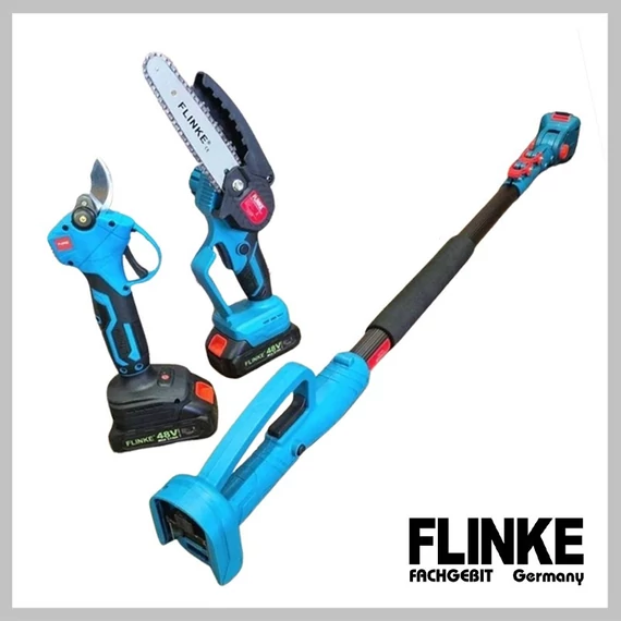 FLINKE Set telescopic de tăiere la înălțime, foarfecă de tăiat crengi și fierăstrău cu lanț, model FK-8051