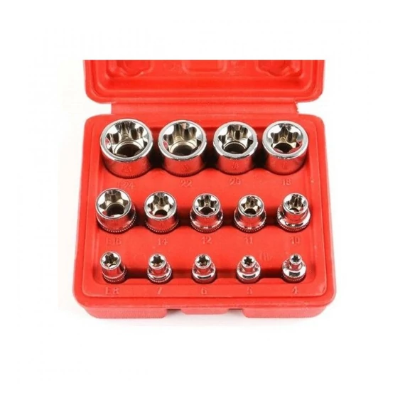 Set de chei tubulare Haina pentru Torx interior - 14 piese (1/4", 3/8", 1/2") HB-6853