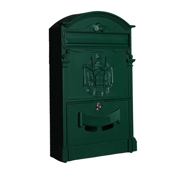 Cutie poștală 400x255x90mm, fațadă din aluminiu, verde HMB2540AG