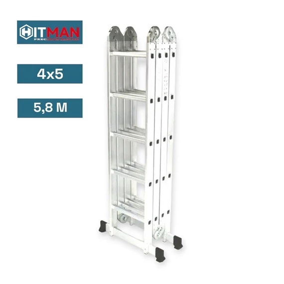 Scară articulată din aluminiu Hitman 4x5 trepte, 5,8 metri HT-NIL-6481