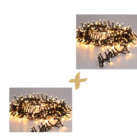 Șir de lumini LED, 180 LED-uri, lumină caldă, 8m - (1+1) KE21-10311plus1