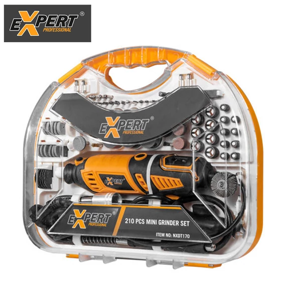 Polizor și mașină de șlefuit mini Expert, 170W, set de 210 piese NXDT170