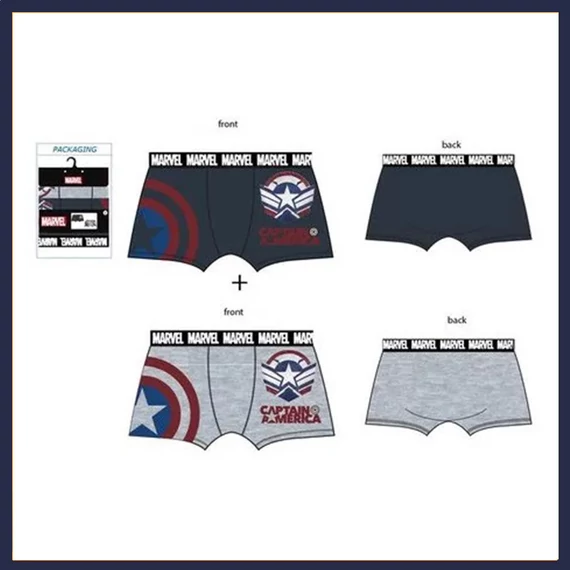Marvel, Captain America Boxer Bărbați 2 Bucăți/Pachet SVH3537