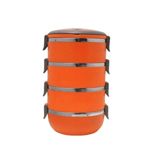 Victor portocaliu set de transport alimente cu 4 compartimente din oțel inoxidabil V-FH084N