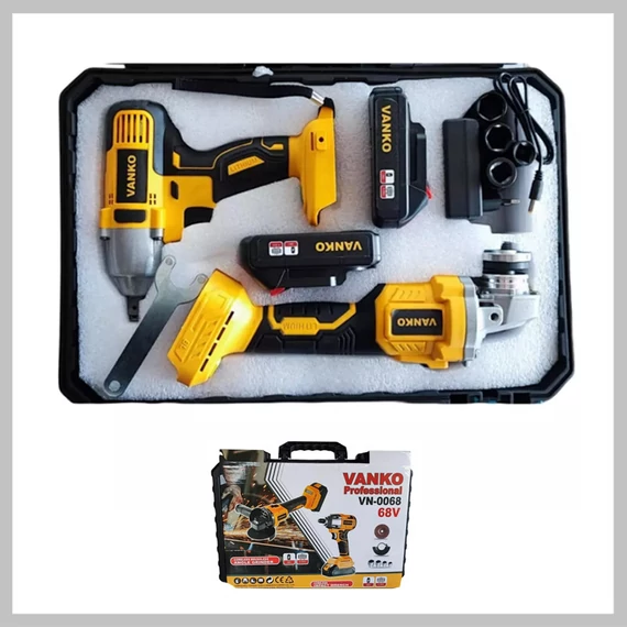 Vanko Set de cheie pentru roți și polizor unghiular cu acumulator, 68V – Model VN-0068